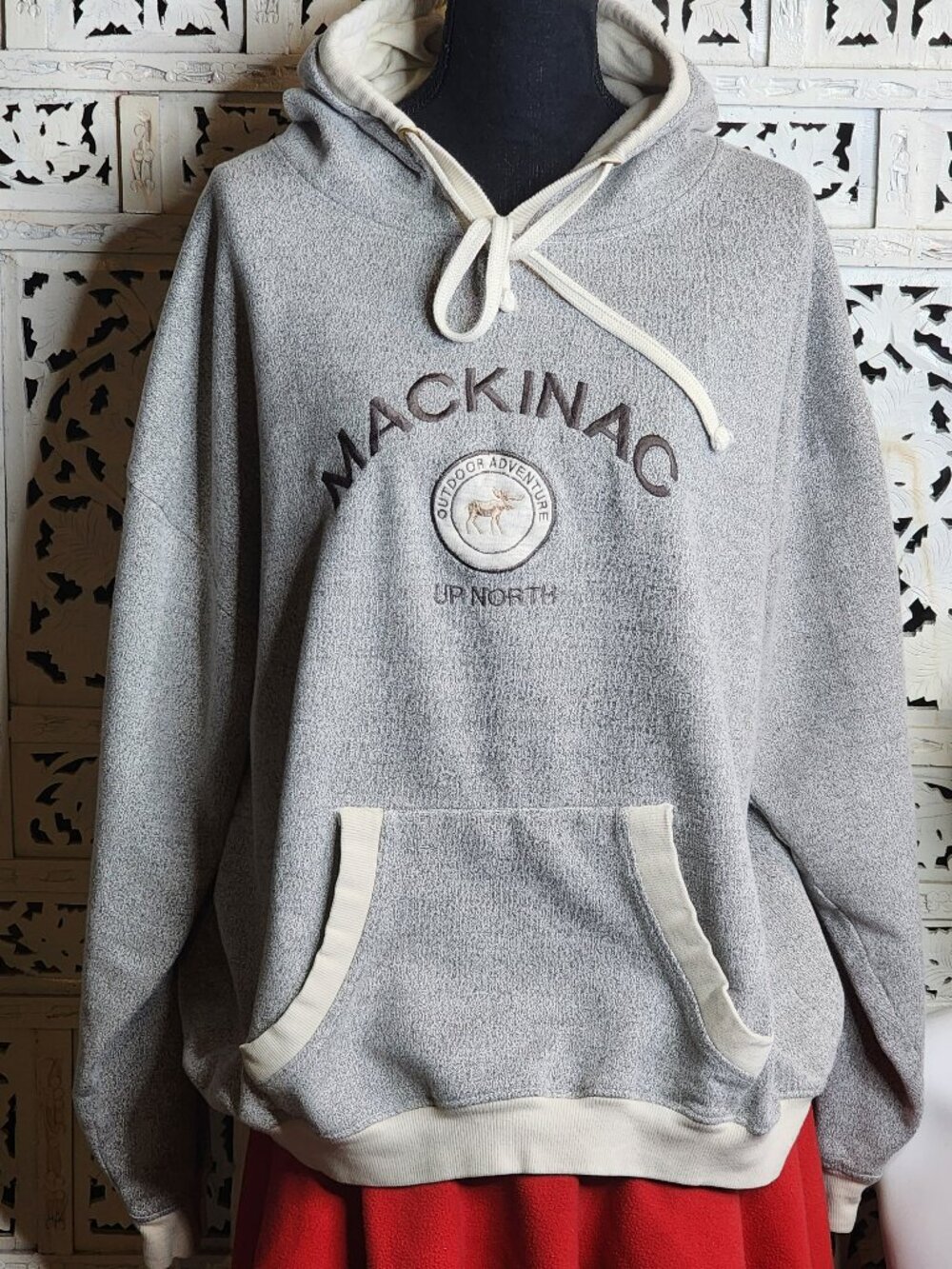 Ragwear USA Cream Brown Mackinac Up North Outdoor Cotton Poly Hoodie Size 2XL